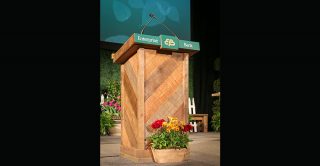 wooden podium