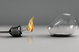 light bulb on fire