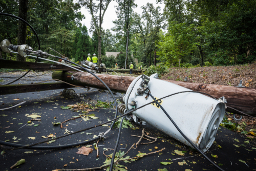 Downed power line causing an outage