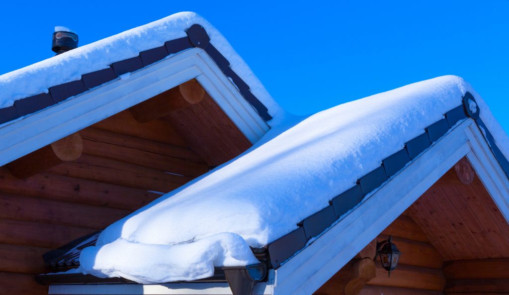 Roof with snow on it.